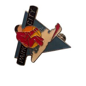 Park City SKI Resort Utah Brooch Mountain Pin Vintage Vacation Souvenir